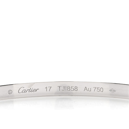 Cartier 18K White Gold 6 Diamond Small LOVE Bracelet 17 4 of 5