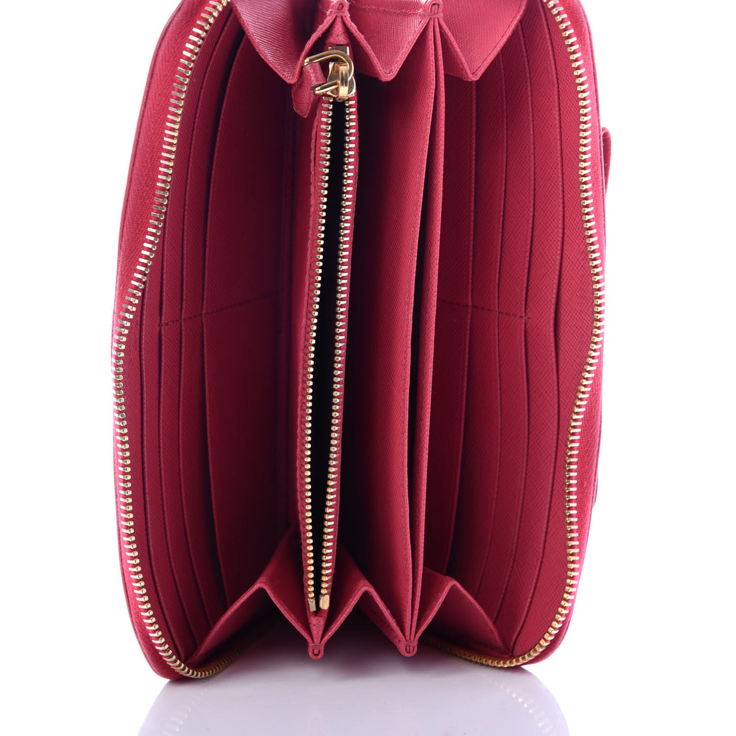 Saffiano Fiocco Bow Zip Around Wallet Peonia