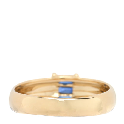 Tiffany 18K Yellow Gold Blue Sapphire Baguette Ring 54 6.75 3 of 4