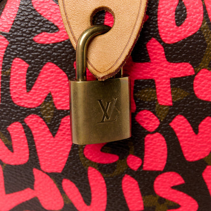 Louis Vuitton Monogram Graffiti Speedy 30 Fuchsia 9 of 15