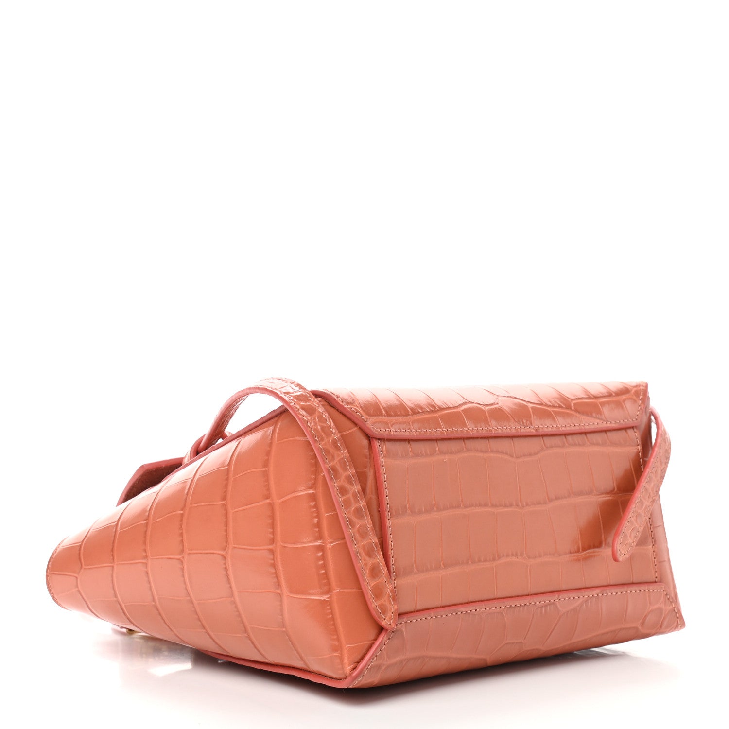 Celine Calfskin Crocodile Embossed Nano Belt Bag Lychee 4 of 9