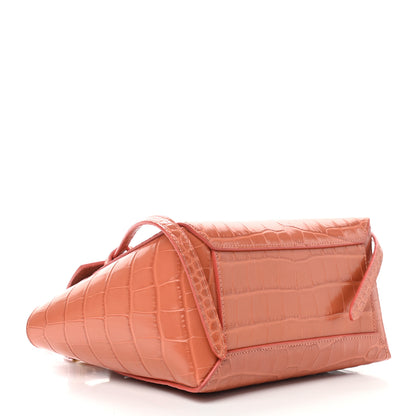 Celine Calfskin Crocodile Embossed Nano Belt Bag Lychee 4 of 9