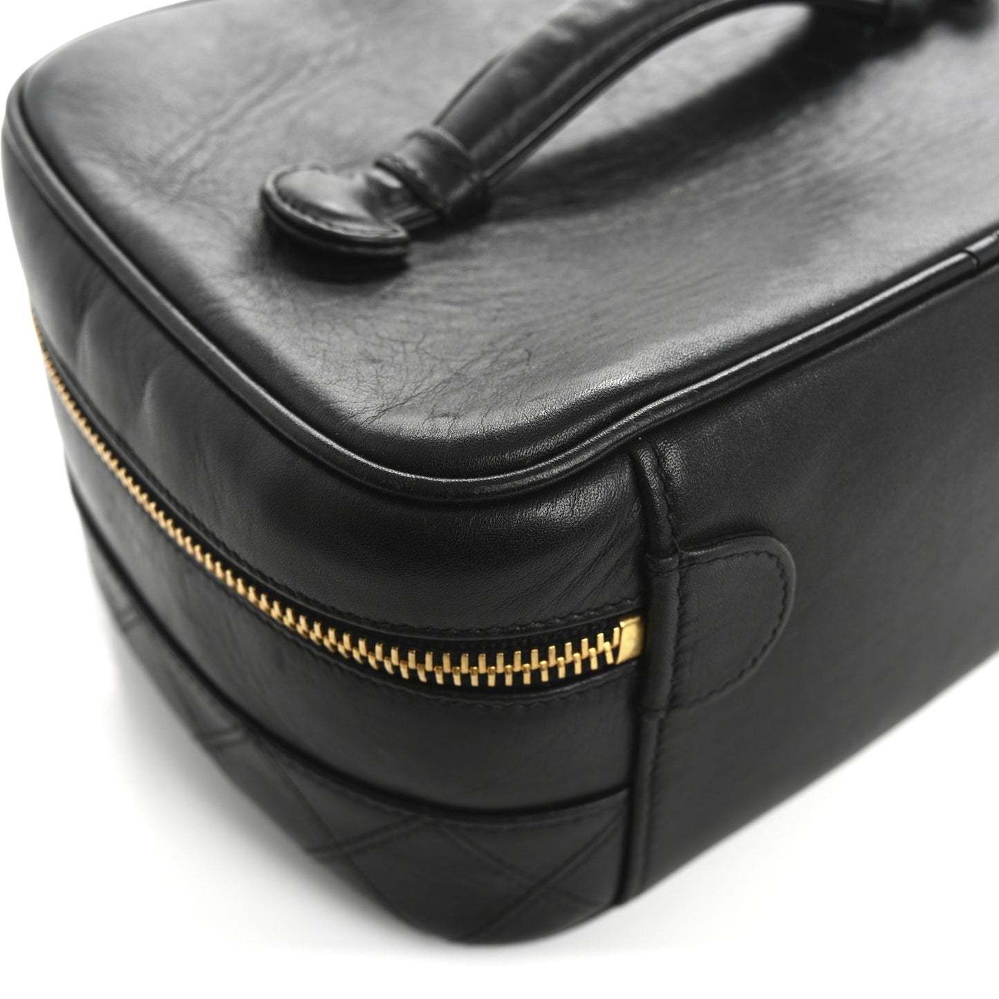 Lambskin Vanity Cosmetic Case Black