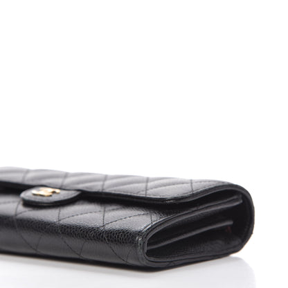 Chanel Caviar Quilted Large Gusset Flap Wallet Black 7 of 11