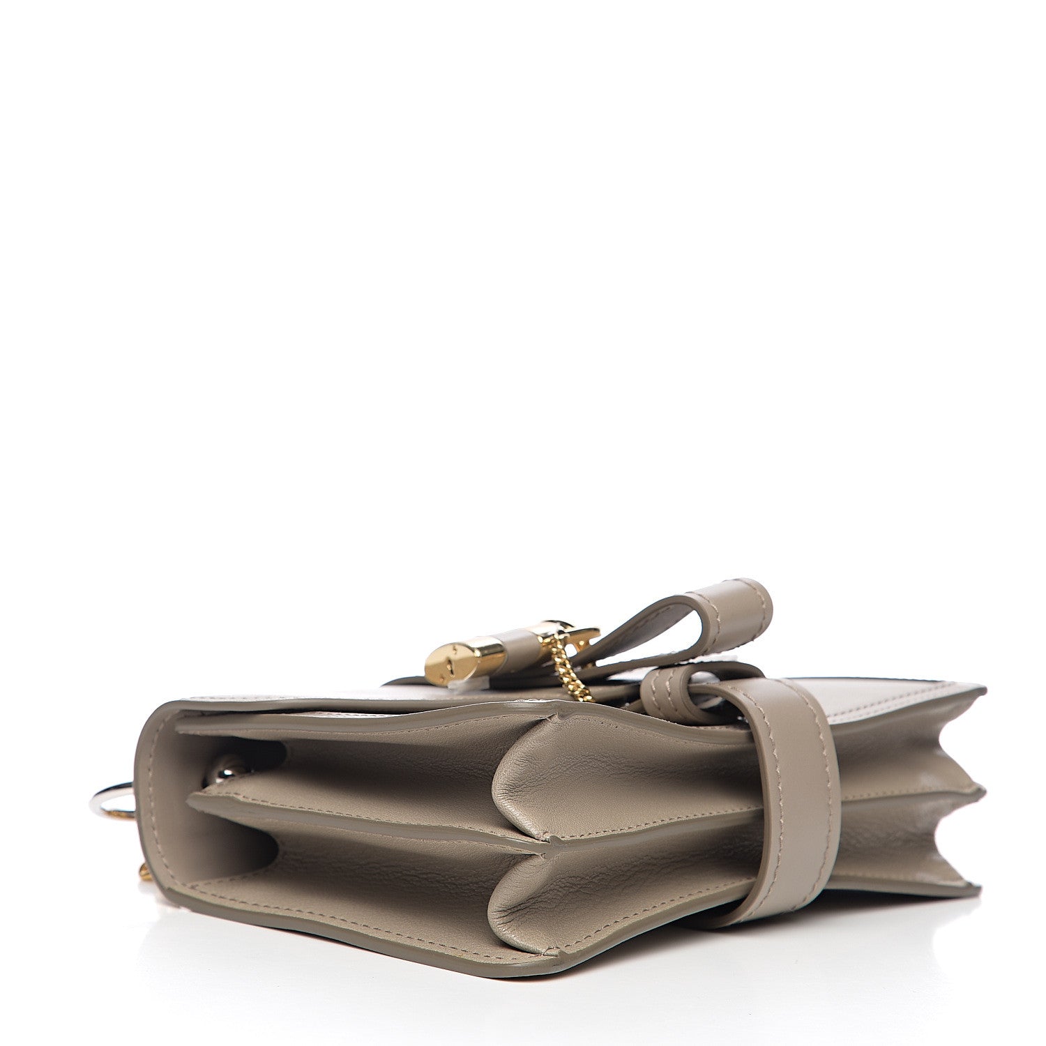 Chloe Shiny Goatskin Calfskin Aby Chain Shoulder Bag Motty Grey 3 of 8