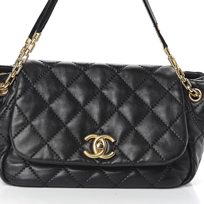 Chanel Calfskin Quilted Retro Chain Flap Black 7 of 9
