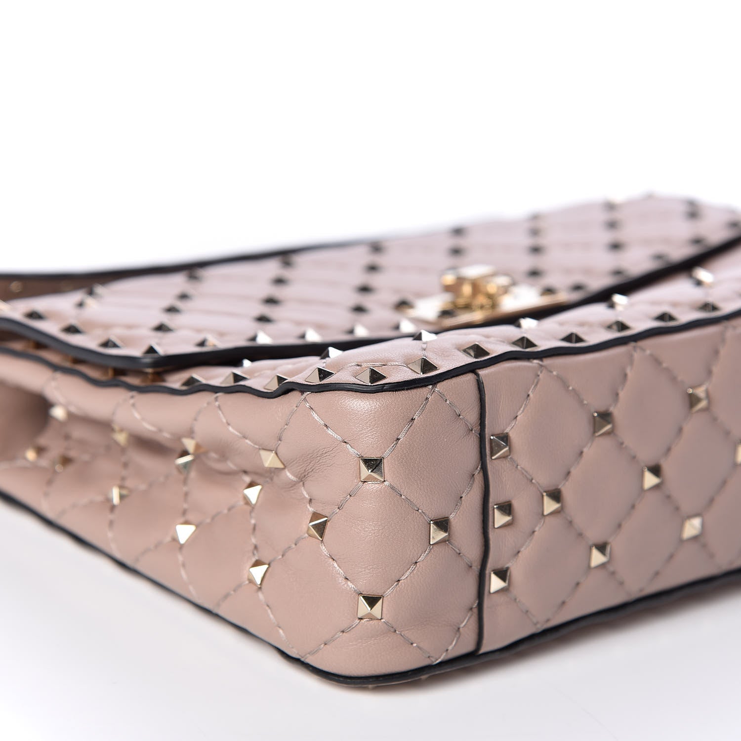 Valentino Garavani Lambskin Medium Rockstud Spike Shoulder Bag Poudre 5 of 12