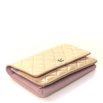 Chanel Patent Quilted Wallet On Chain WOC Pink 4 of 15