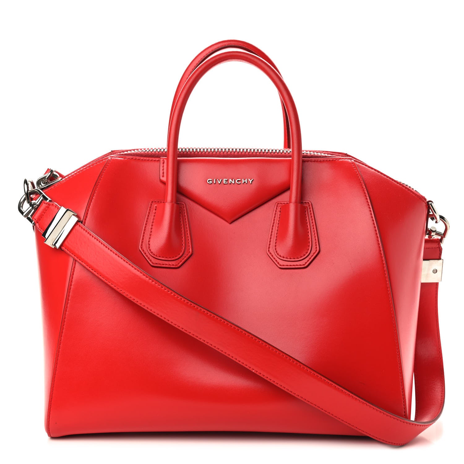 Givenchy Shiny Lord Calfskin Medium Antigona Medium Red 1 of 12