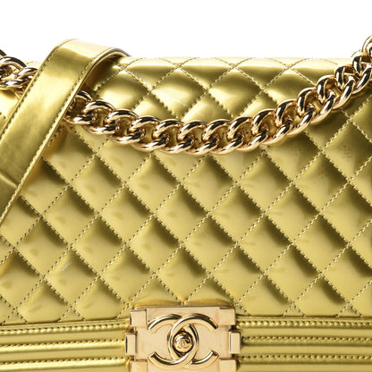 Chanel Metallic Patent Calfskin Medium Boy Flap Gold 11 of 12