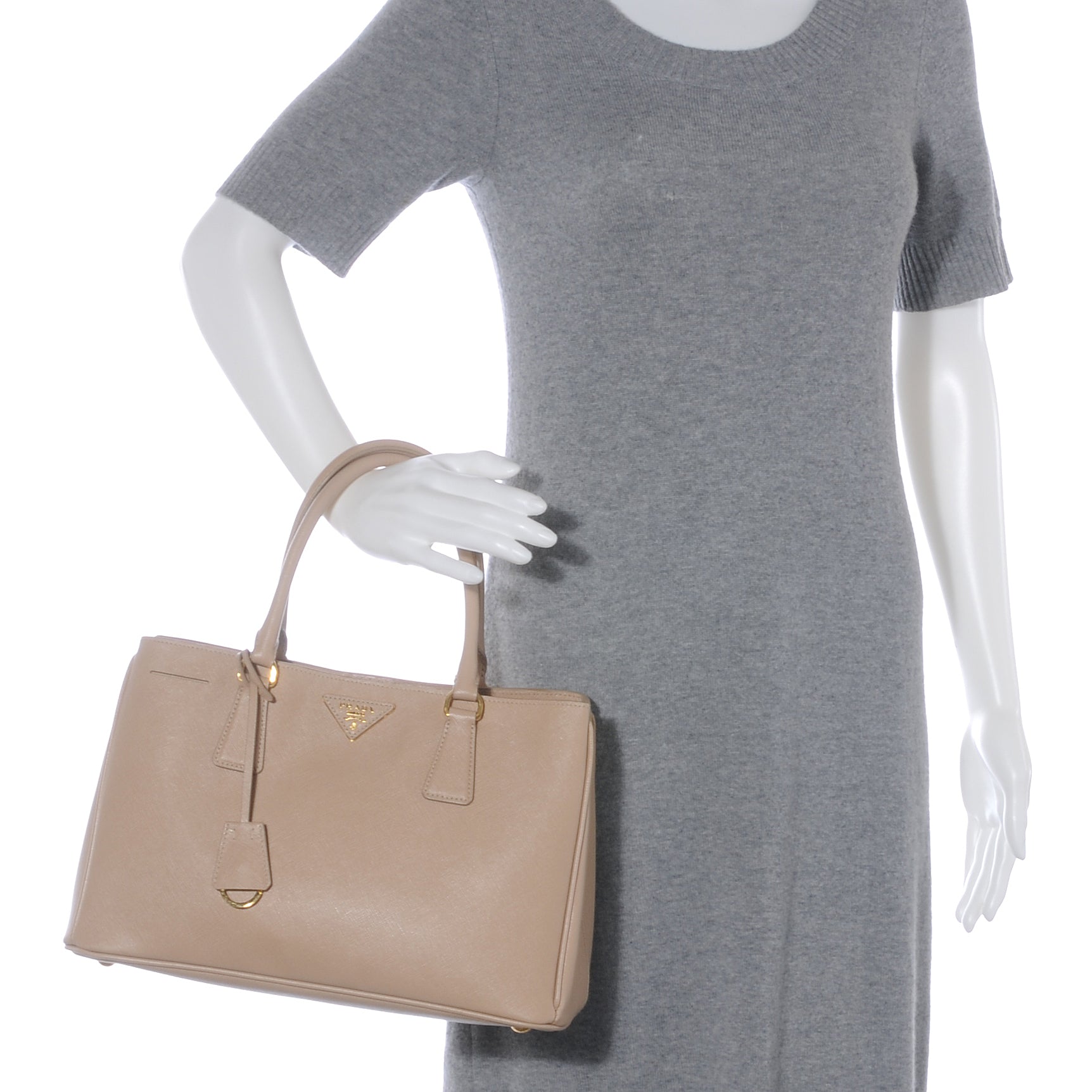 Prada Saffiano Lux Medium Tote Sabbia 2 of 10