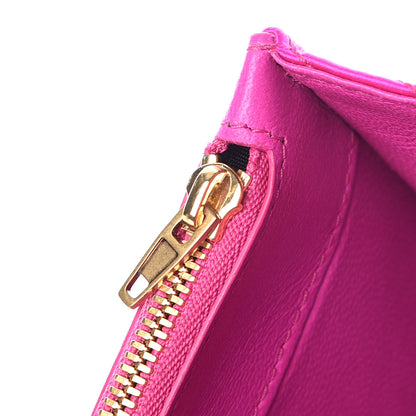 Balenciaga Satin Jacquard Logo Matelasse BB Wallet On Chain Fuchsia 11 of 12