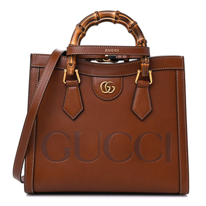 Gucci Charisma Calfskin Gucci Embossed Small Diana Tote Bag Peanut Brown 1 of 10