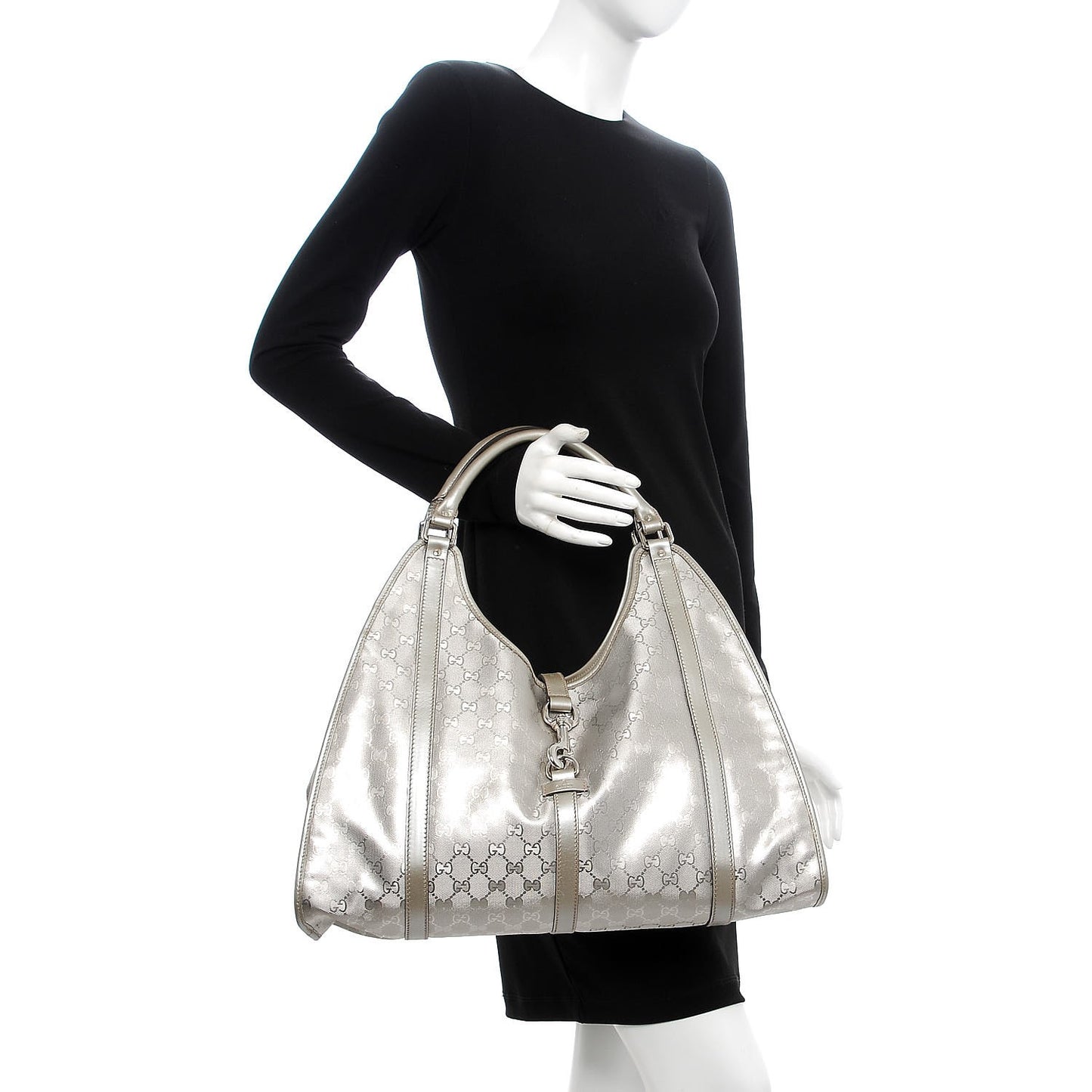 Imprime Monogram Large Joy Shoulder Bag Silver