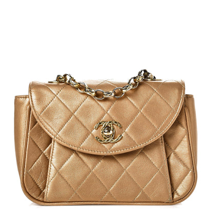 Chanel Metallic Lambskin Mini Quilted Flap Gold 1 of 14