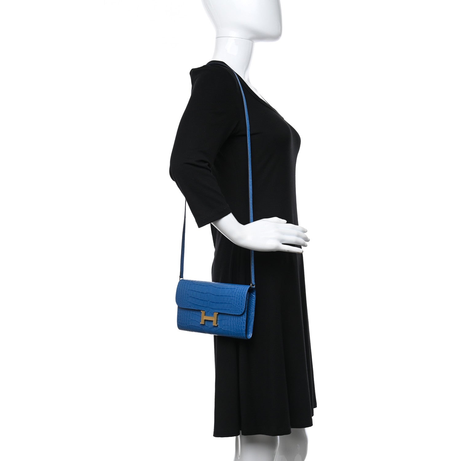 Hermes Matte Alligator Constance Long Wallet To Go Bleu Zellige 2 of 9