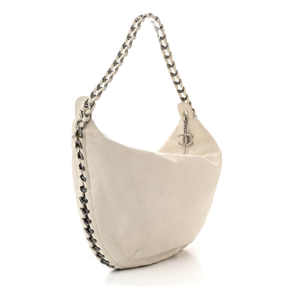 Chanel Calfskin Modern Chain Hobo White 3 of 12