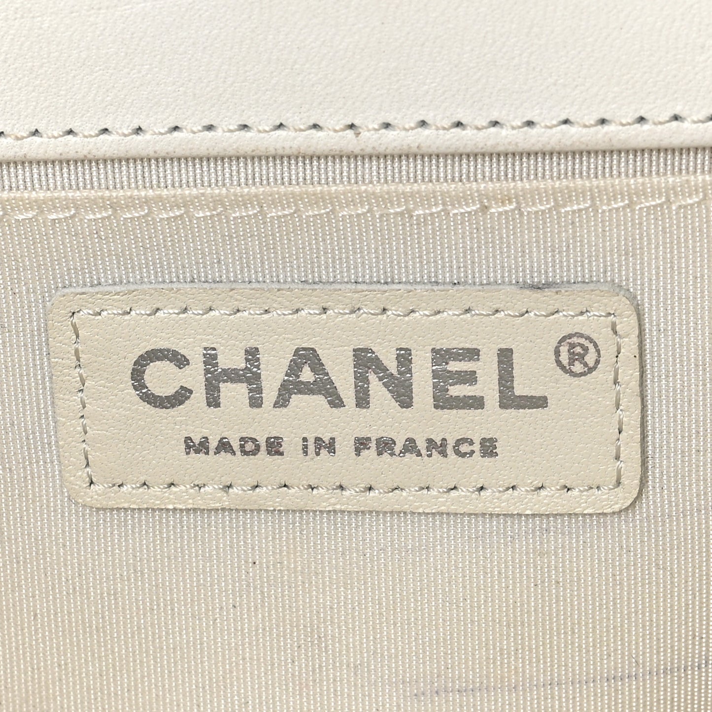 Lambskin Iridescent PVC Chevron Quilted Medium Boy Flap White Silver