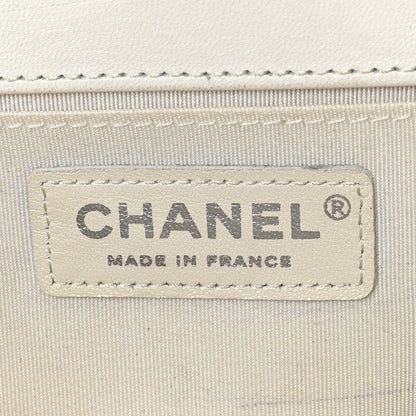 Chanel Lambskin Iridescent PVC Chevron Quilted Medium Boy Flap White Silver 6 of 10