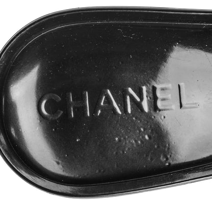 Chanel Jelly Camellia Thong Sandals 38 Black Ivory 7 of 7