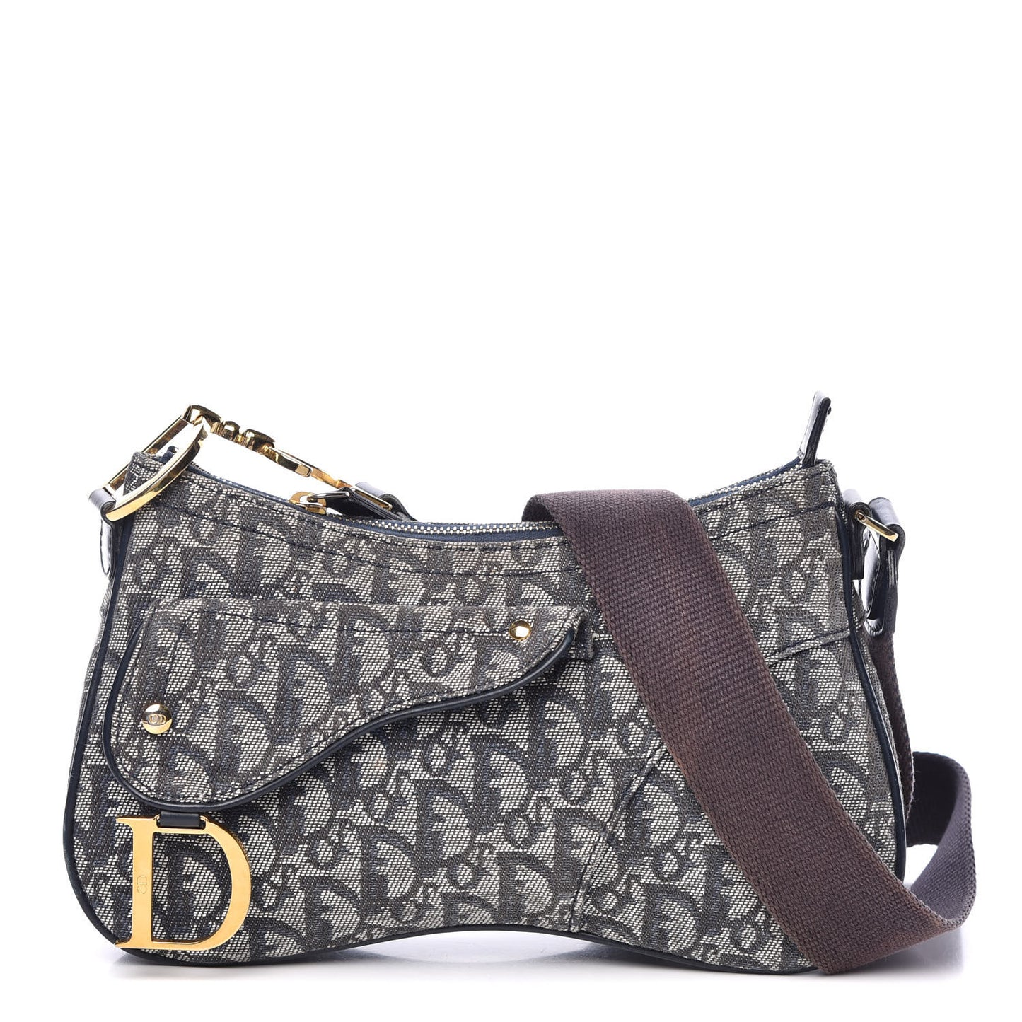 Monogram Double Saddle Bag Blue