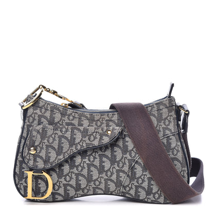 Christian Dior Monogram Double Saddle Bag Blue 1 of 10
