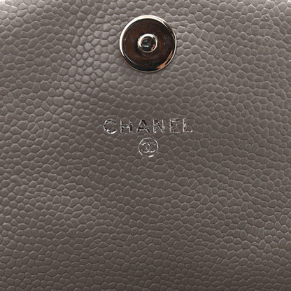 Chanel Caviar Half Moon Wallet On Chain WOC Light Grey 6 of 12