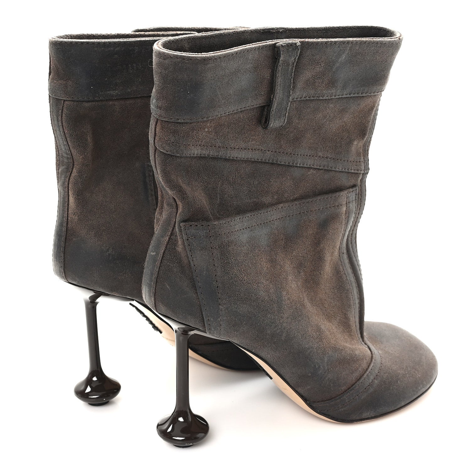 Loewe Waxed Suede Toy Ankle Boots 40 Brown 5 of 8