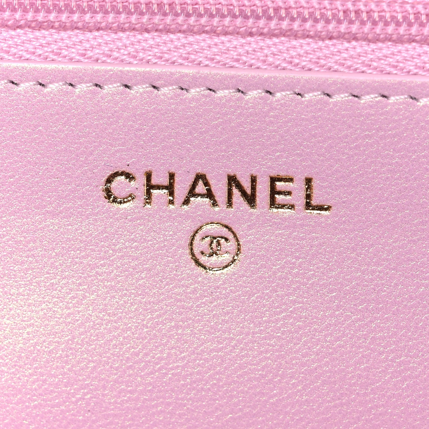Chanel Iridescent Lambskin Quilted CC Pearl Wallet on Chain WOC Pink 6 of 11