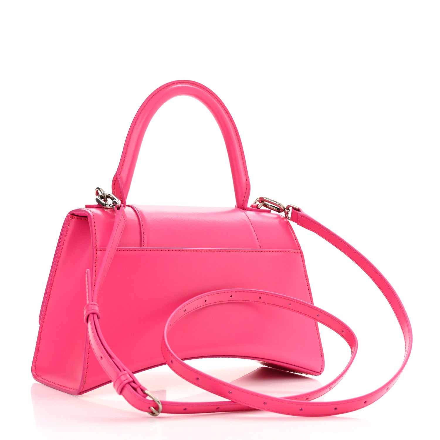 Balenciaga Shiny Box Calfskin Small Hourglass Top Handle Bag Acid Fuchsia 3 of 11