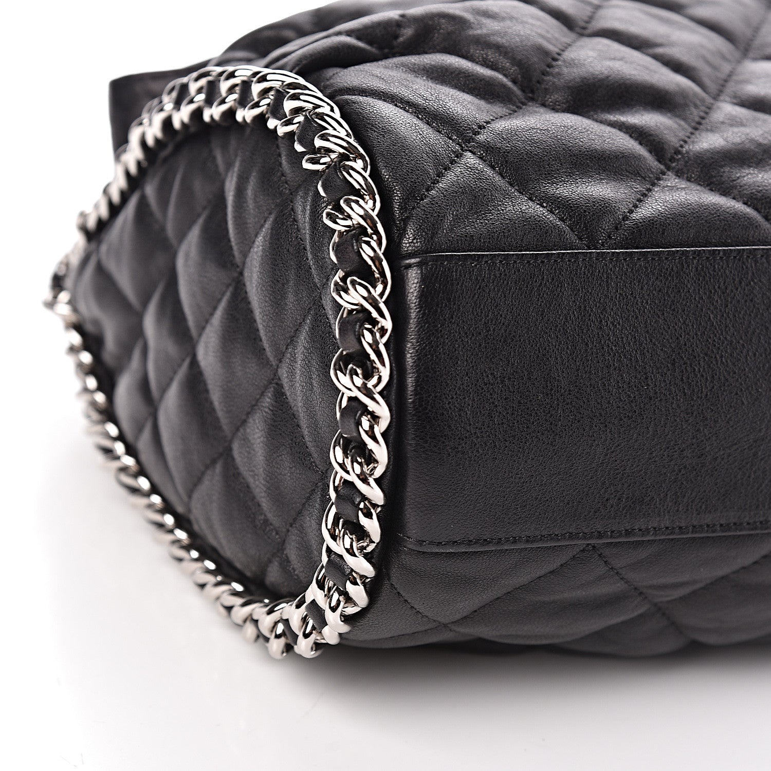Chanel Washed Lambskin Chain Around Hobo Black 9 of 10