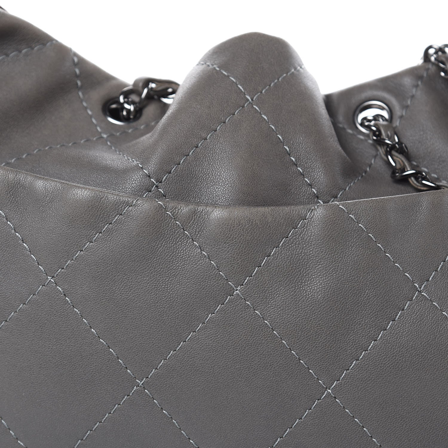 Chanel Calfskin Country Chic Stitched Hobo Grey 14 of 18