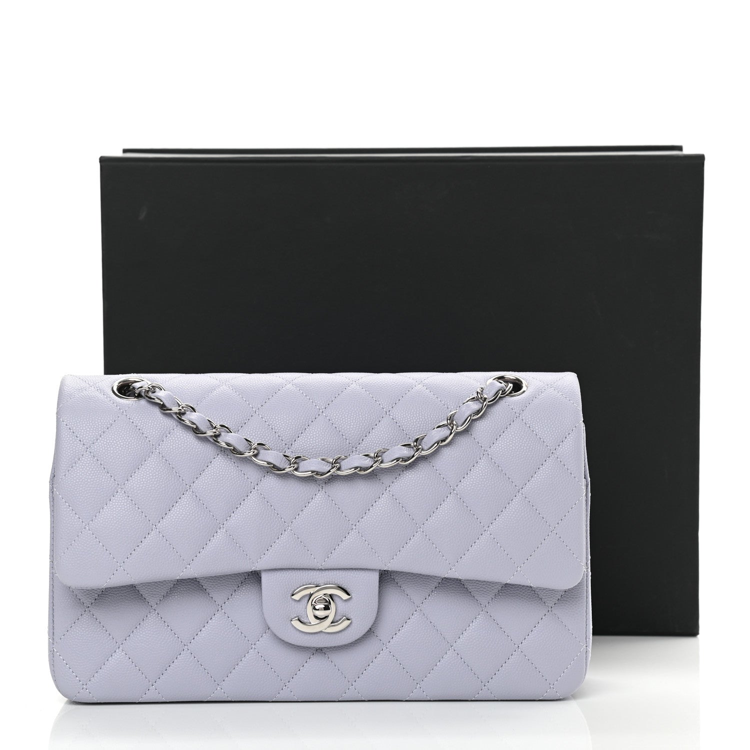 Chanel Caviar Quilted Medium Double Flap Light Purple 10 of 10