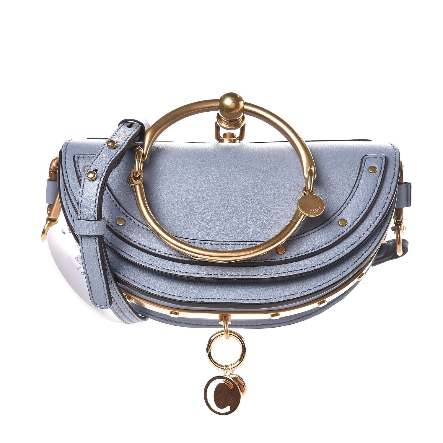 Chloe Calfskin Small Nile Bracelet Minaudiere Bag Washed Blue 1 of 6