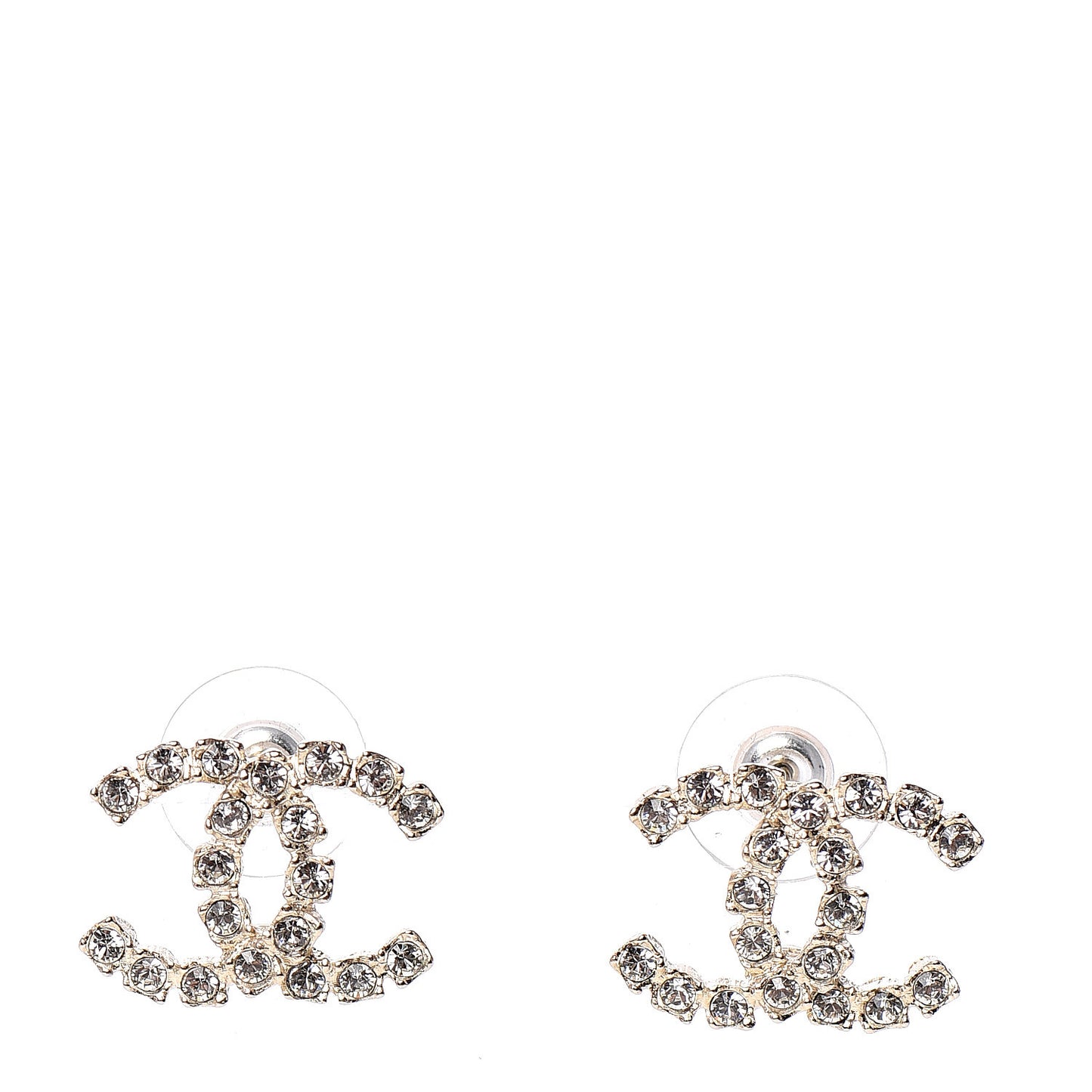 Crystal CC Earrings Light Gold