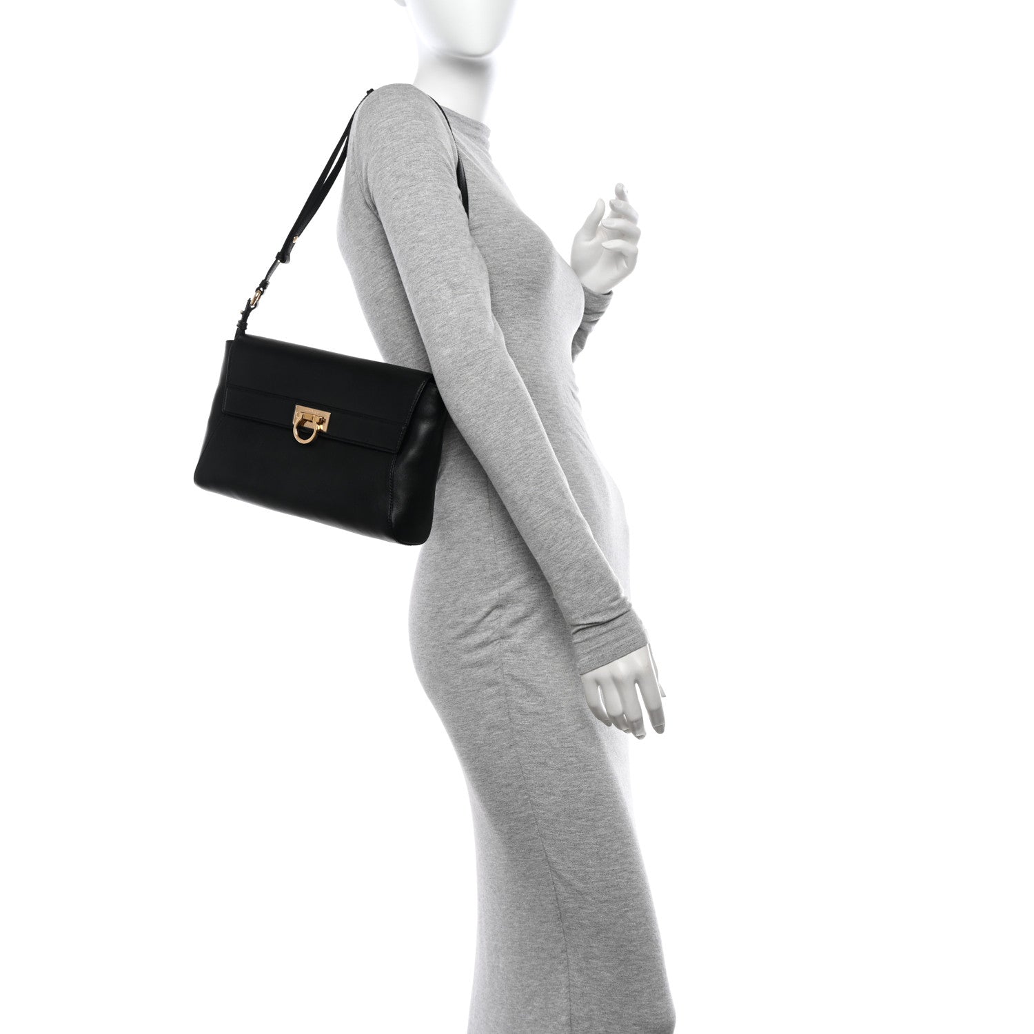 Salvatore Ferragamo Calfskin Abbey Crossbody Black 2 of 10