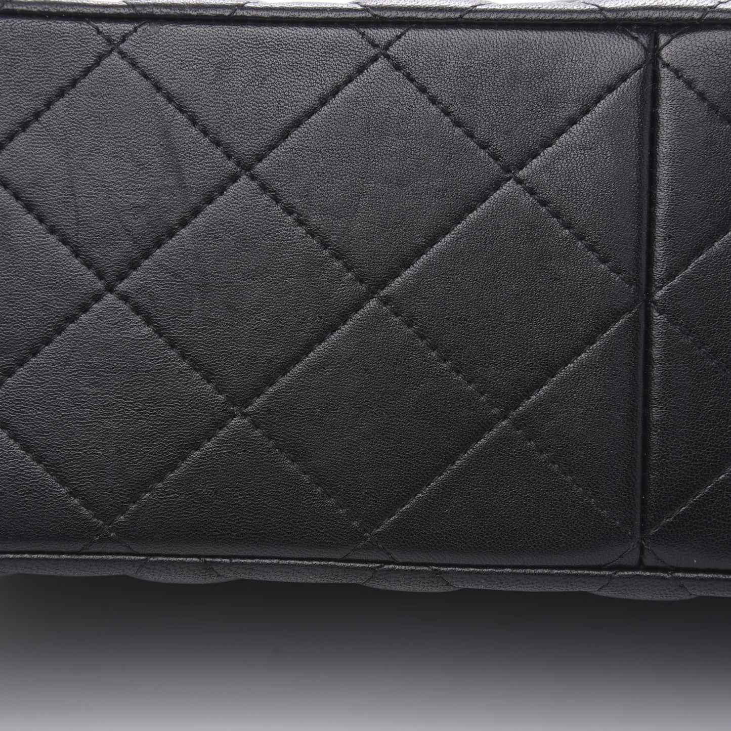 Lambskin Quilted Jumbo Double Flap Black