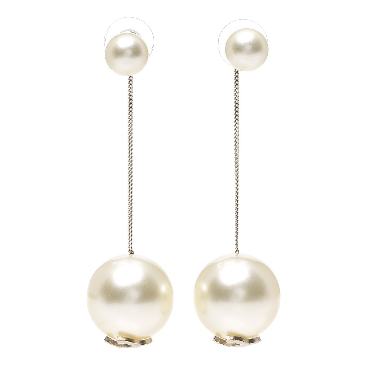 Pearl CC Drop Earrings Gold