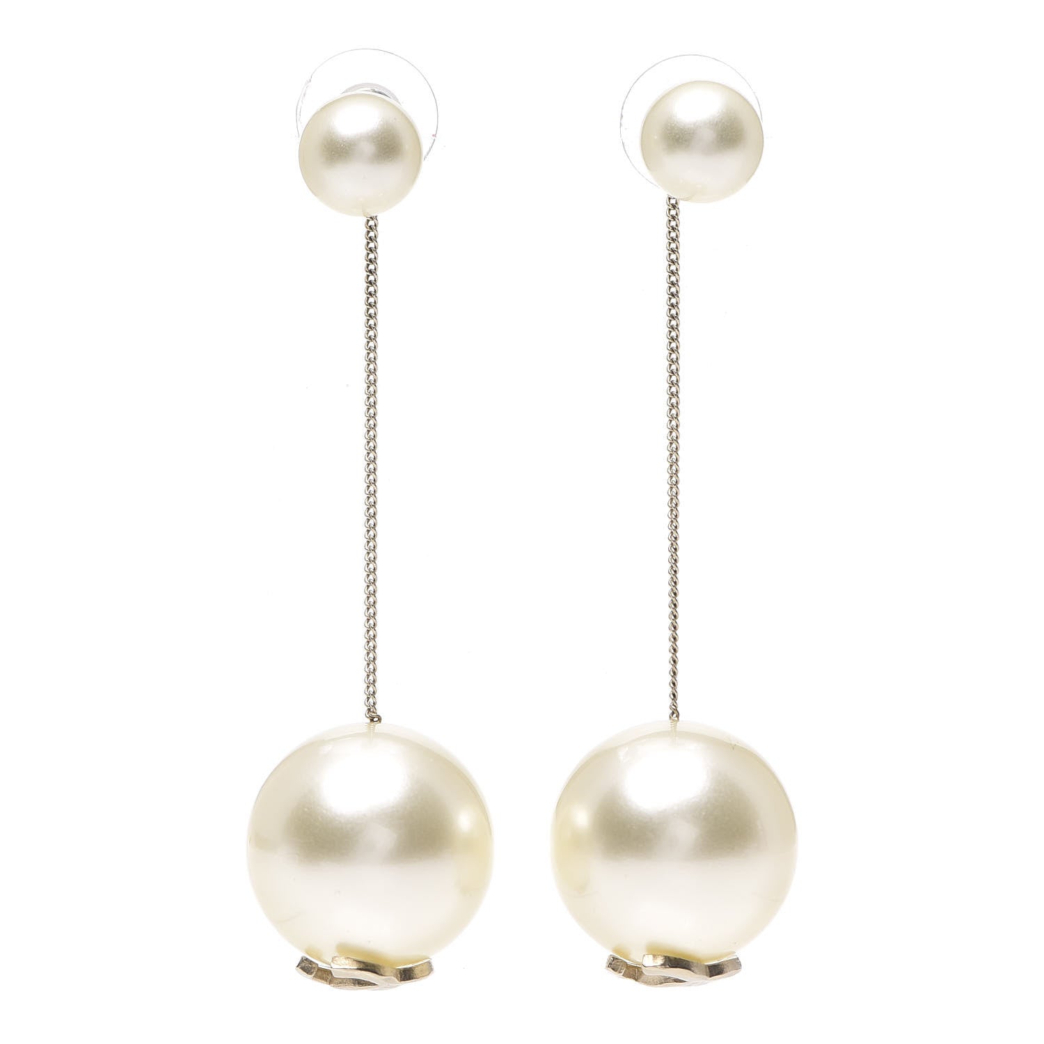 Chanel Pearl CC Drop Earrings Gold 1 of 3
