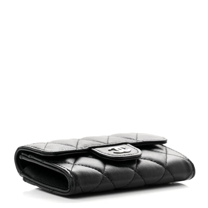 Chanel Lambskin Quilted Flap Card Holder Wallet Black 4 of 10