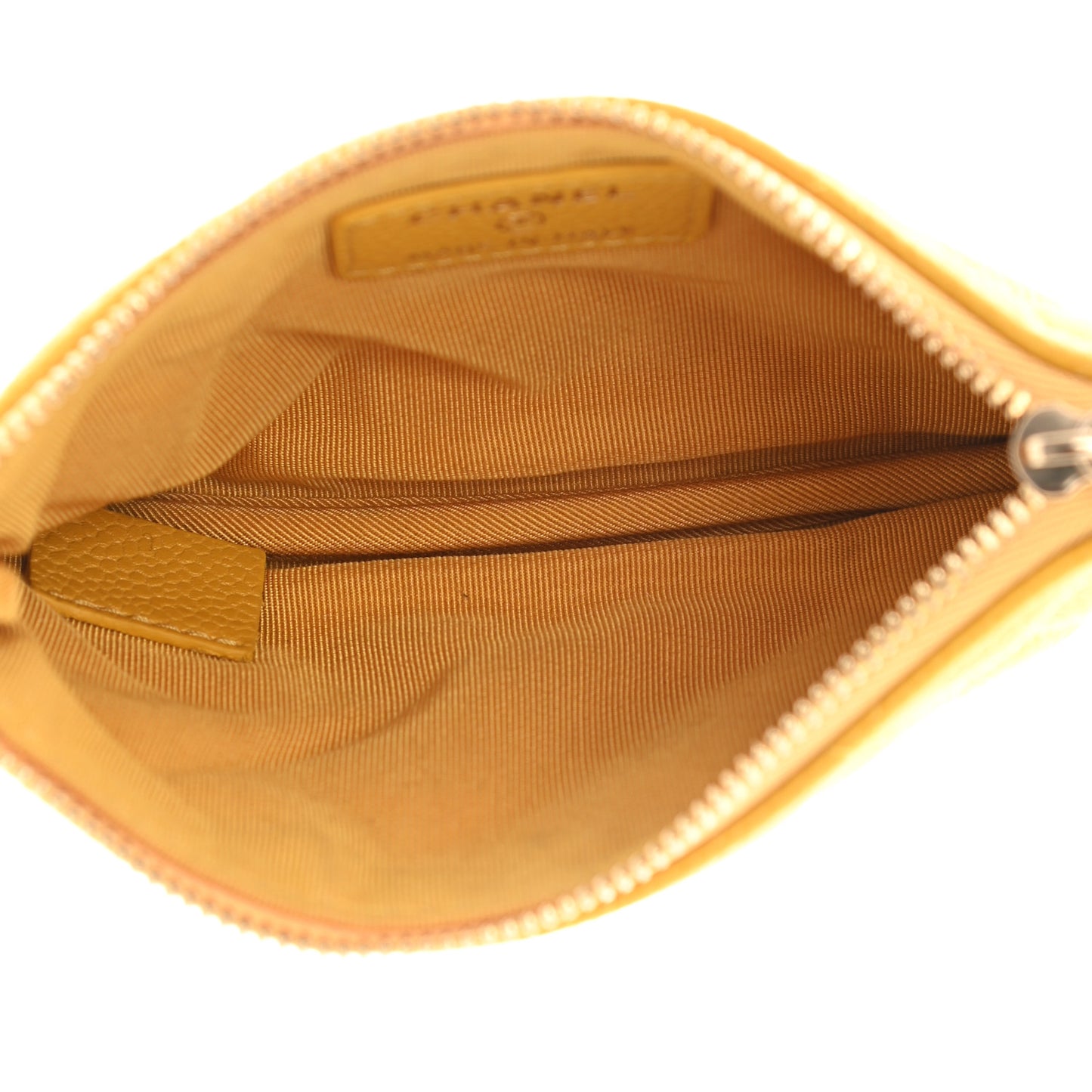 Caviar Quilted Small Cosmetic Case Yellow