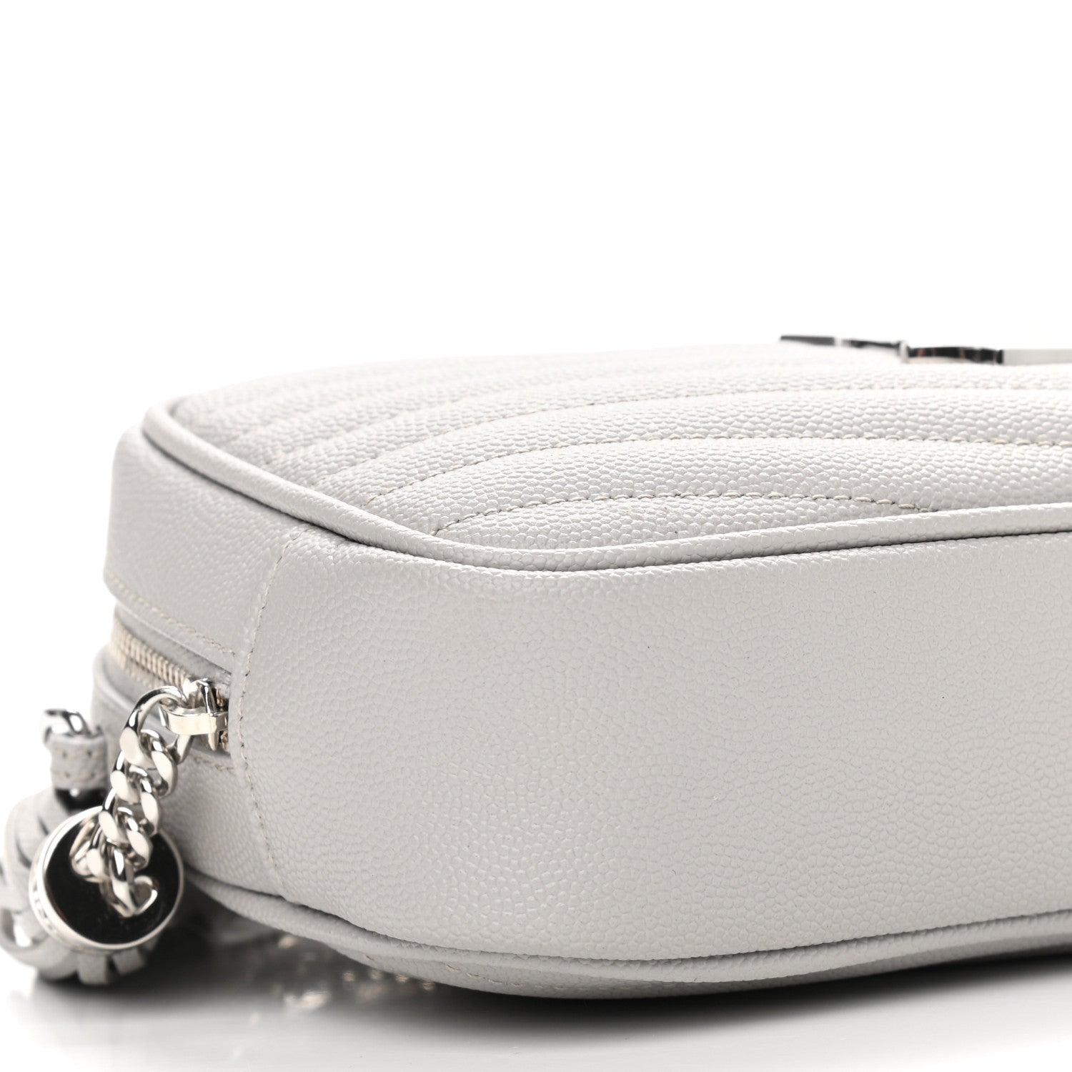 Saint Laurent Grain De Poudre Matelasse Monogram Mini Lou Camera Bag Granite 10 of 13
