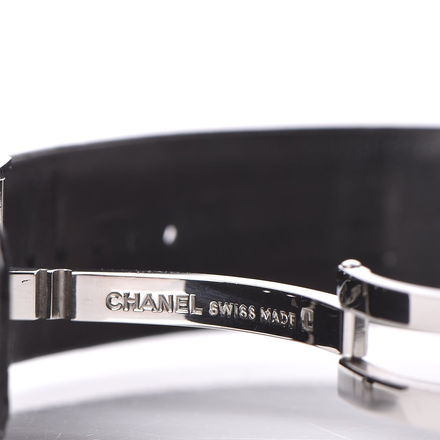 Stainless Steel Calfskin 19mm Acier Quartz Watch Black