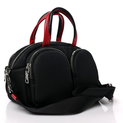 Prada Tessuto Nylon Pocket Top Handle Cargo Shoulder Bag Black Fuoco 3 of 8