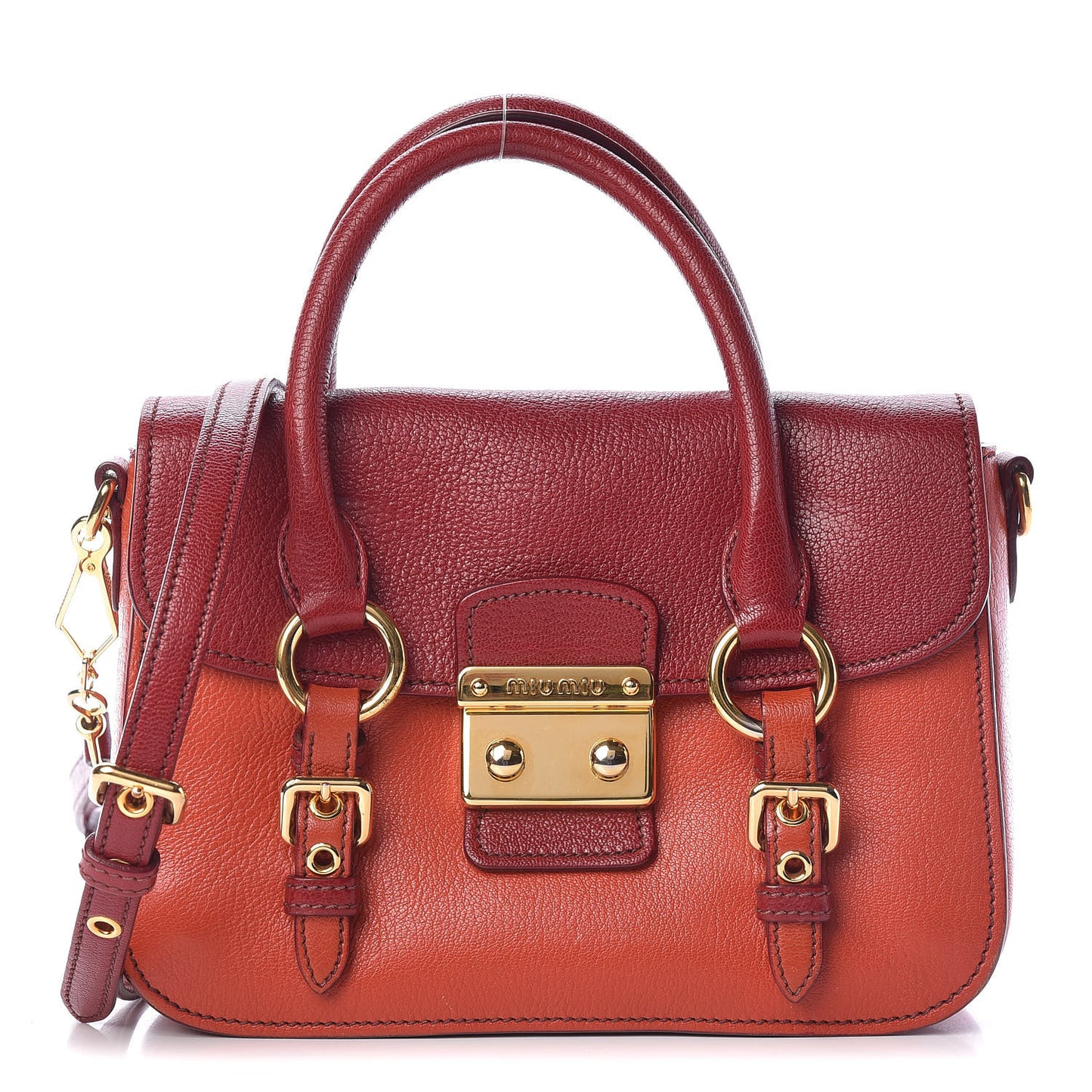 Goatskin Madras Crossbody Bag Mandarino Rubino