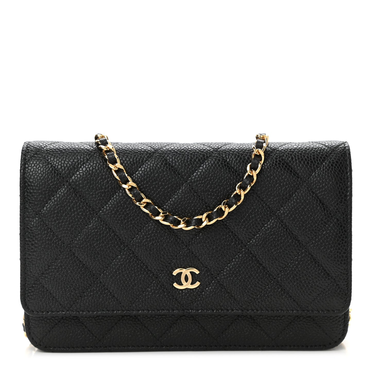 Caviar Quilted Wallet On Chain WOC Black