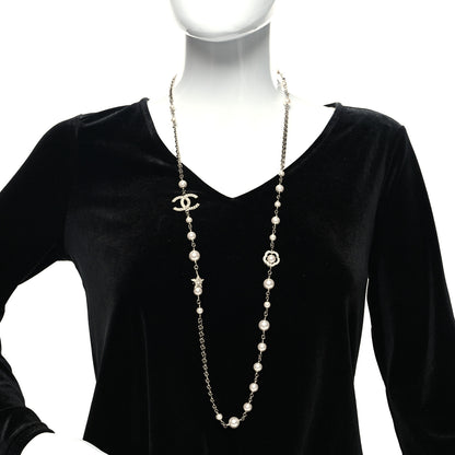Chanel Pearl CC Star Long Necklace Silver 2 of 5