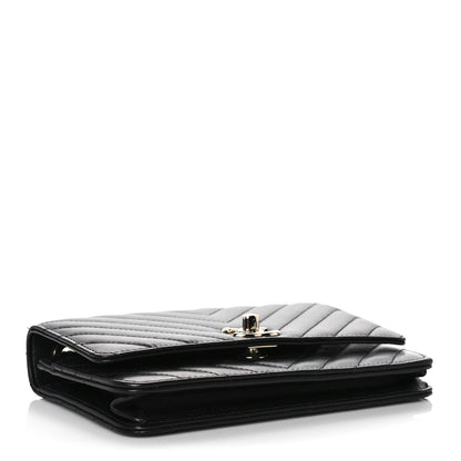 Chanel Lambskin Chevron Quilted Trendy CC Wallet On Chain WOC Black 4 of 14
