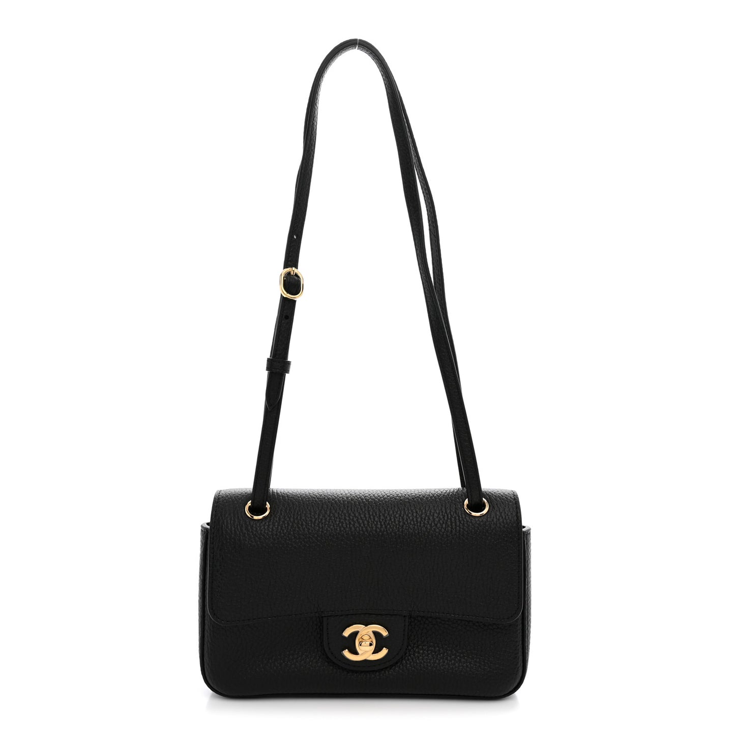 Grained Calfskin Mini Souplissimo Maxi Flap Black