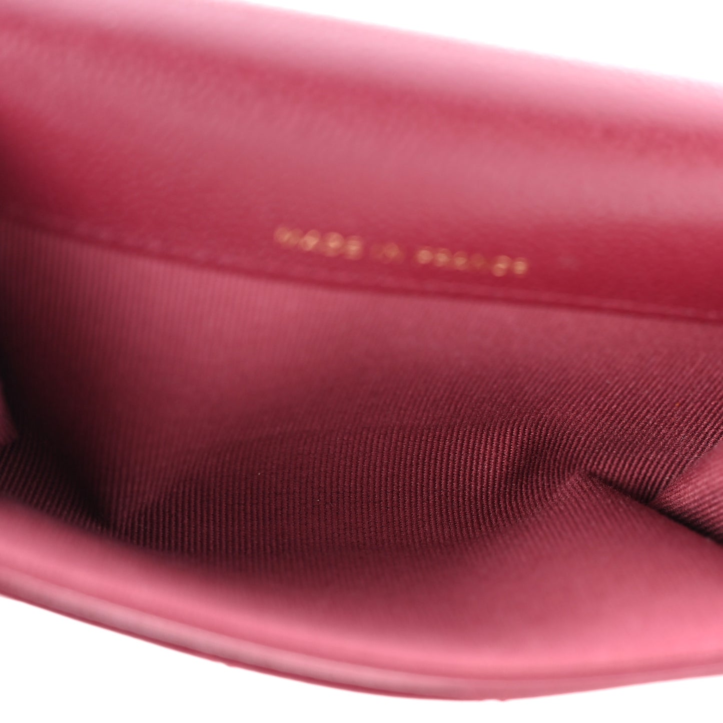 Caviar Quilted Flap Card Holder Wallet Burgundy